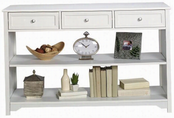 Oxford 47 Inch White Three-drawer And  Come Into View Shelf Sofa Console Table
