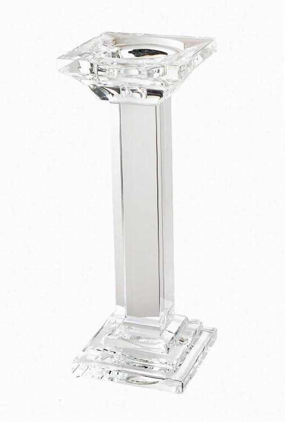 Patras Crystal Candle Holder - Medium, Clear