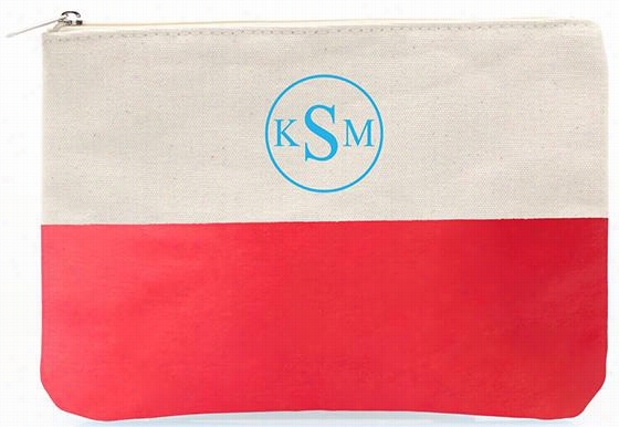Personalizedcolor Dipped Canvas Clutch - 7""hx1""w, Coral