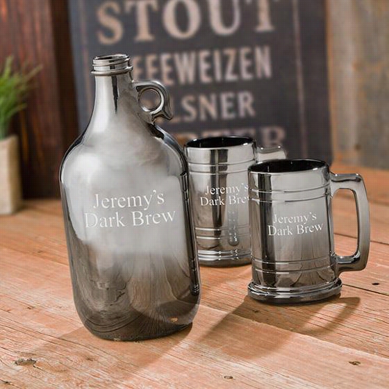 Personalixed Gunmetal Growler Set - Set Of Three ,dismal