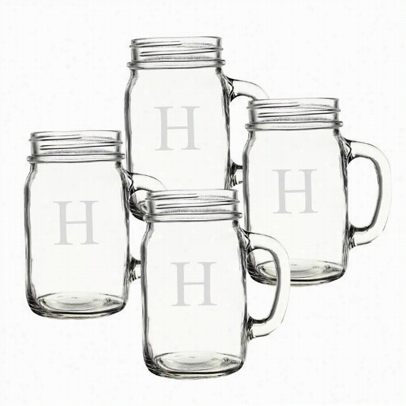 Personalized Moongram Drinking Jrs - Set Of 4 - 16.5oz/set Of 4, H