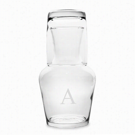 Personalized Mnoogram Wwater Carafe Set - 16.5 Oz, A