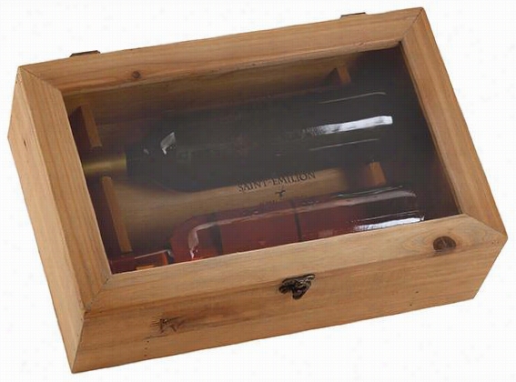 Pinot Wine Box - 5""hx15"&q Uot;wx10""d, Ivory