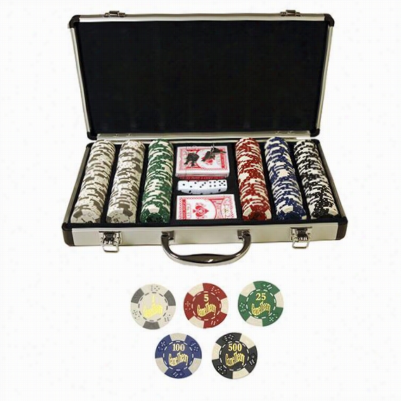 Poker Game Set - 2""hx1&quo T;"wx8.5""d, Multicloor/silver