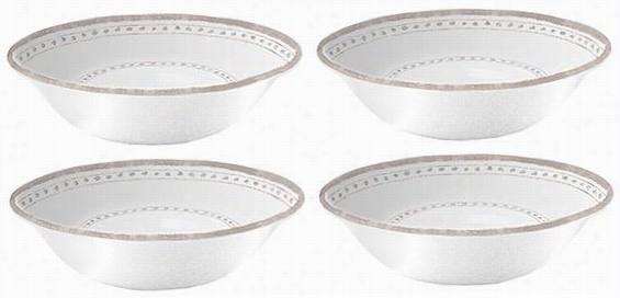 Provence Melamine Cereal Bowls - Set Of 4 - Set Of 4, White