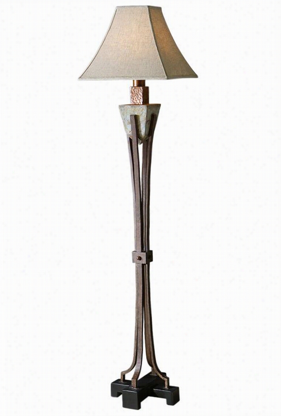 Robinson Slate All-weather Outdoor Patio Floor Lamp - 66""hx16""wx16""d, Slate And Coppe