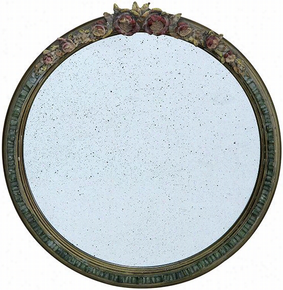 Blooming Wall Mirror  - 17.75"&quo;thx17""wx2""d, Djstrseseed Greened Brass