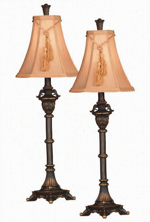 Rowan 2-pack Buffd Lamps - Cut Crnr Shade, Bronze