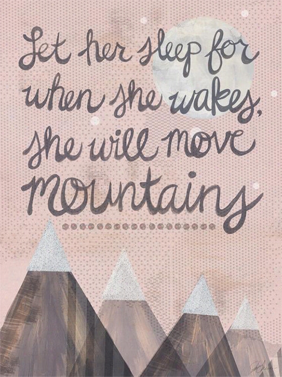 She Will Move Mountains Wall Art - 24"&quuot;hx18"&qupt;wx1.5&quit;"d, P Ink