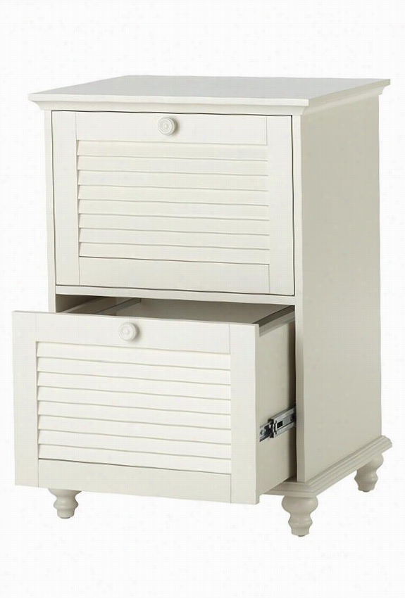 Shutter Two-drawer File Cabinet - 2 Drawer, Polar White