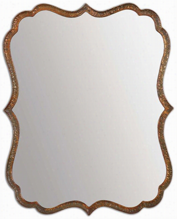 Spadola Mirror - 30""hx24""wx1.5""d, Plated Copper