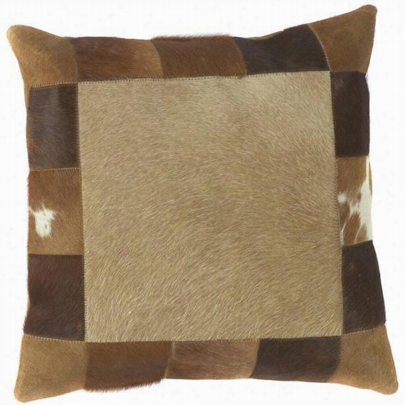 Square Bordered Pillow - 18"&quto;x18&qout;", Brown