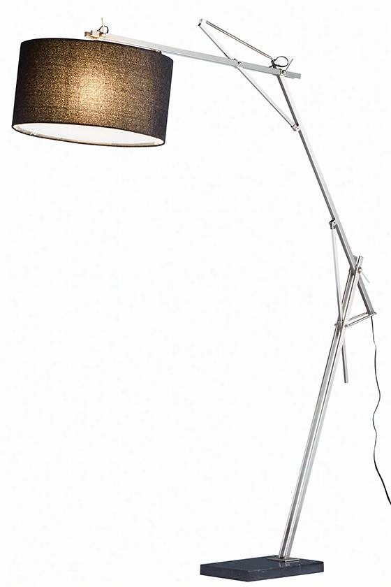 Sufffolk Arc Flolr Lamp - Adjustabble, Satin Steel