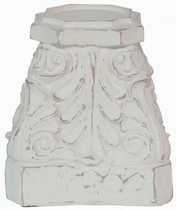 Turin Candle Holder - Large, Antiqued White