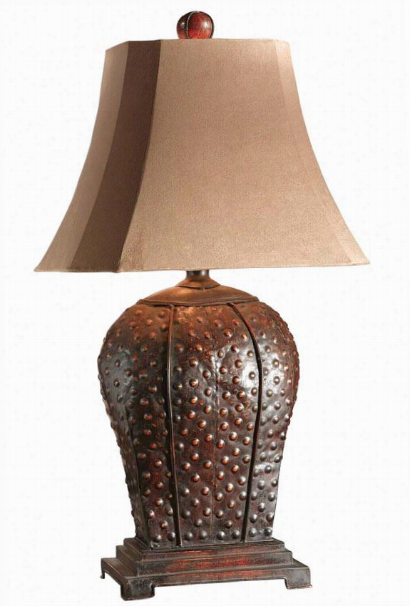 Valdemar Table Lamp - 34""h, Maroon