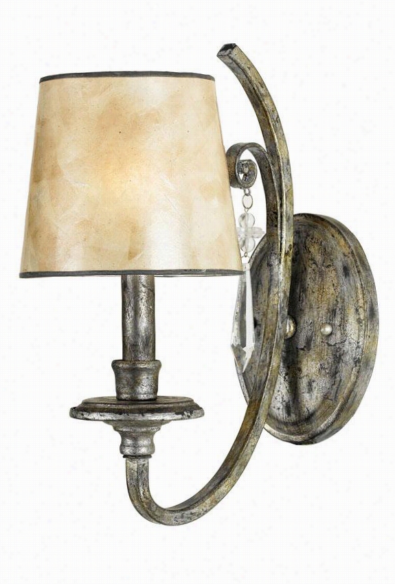 Vanessa Wall Sconce - 1-light, Mottled Silver