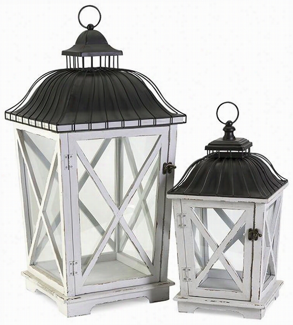 Westport Lanterns - Set Of 2 - Set Of 2, White