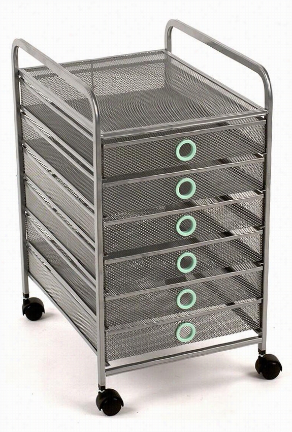 Wired 6-drawer Cart - 19""hx15""wx11""d, Mint  Green