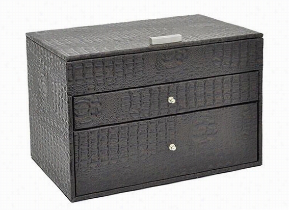 2-drawer Storage Box - 8""h X8" ;"wx12""d, Brown