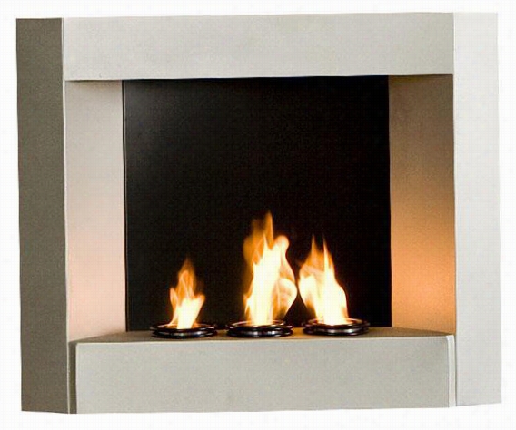 Beau Wall-mount Fireplace - 30""wx24""hx6"", Silver