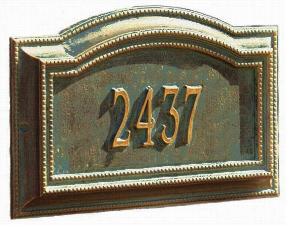 Bevolo One-line Stan Dard Wall Address Marker - Standard 1 Line, Verdigris/bronze