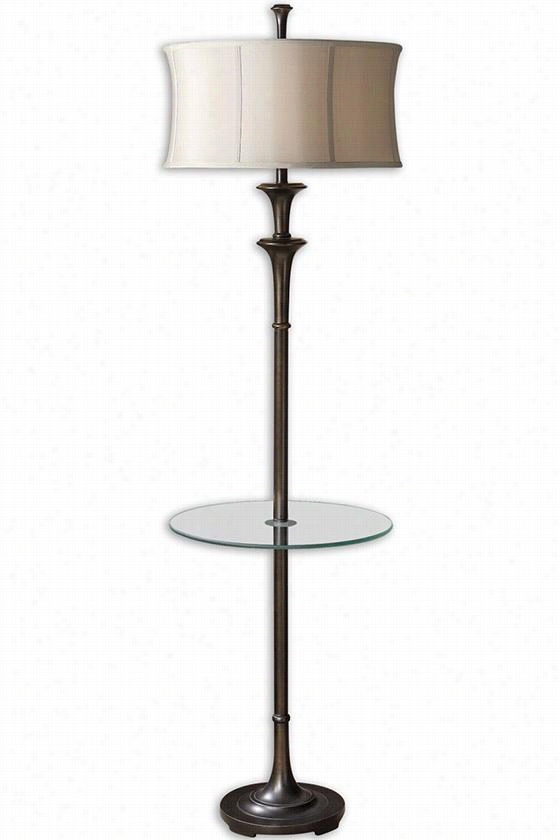 Brazoria Floor Lamp Wiht  Side End Table  -70""hx20""diamete, Rbonze