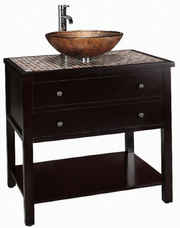 Briscoe Bathrroom Vanity - Gls Top/cpr Bsn, Coffee Brown