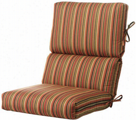 Bullnose High-back All-weather Outdoor Patio Chair Cushion - 4";"hx22&qot;"wx45""d, Dorsett Cherry Sunbrella