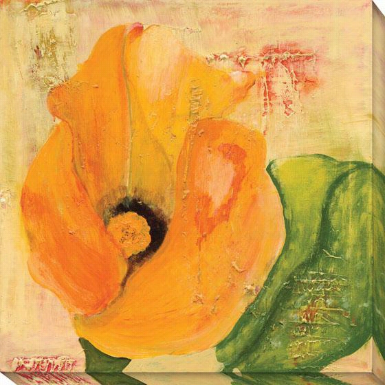 Calla Lily In Orange Canvas Wall Art - 40""hx40"&quo;w, Orange