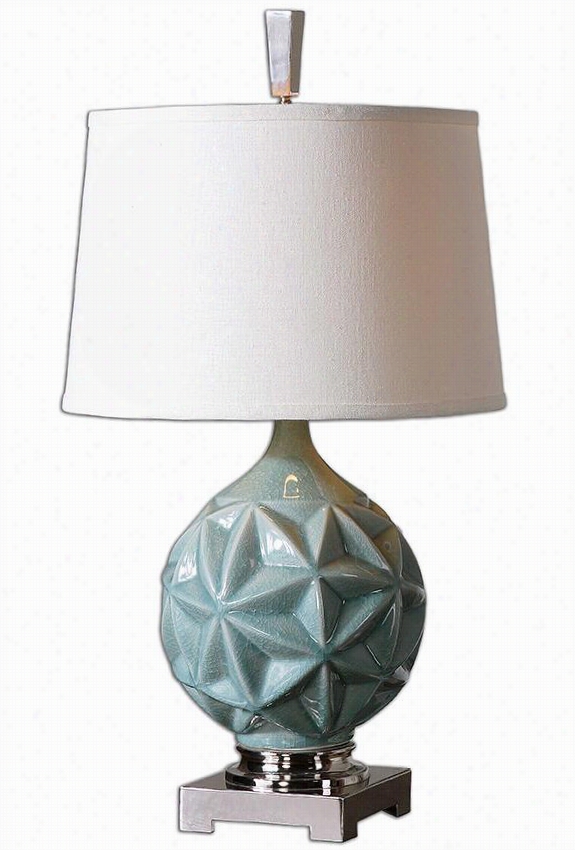 Chelan Table Lamp - 27.5""hx15""diameter, Crackled Sky Blue