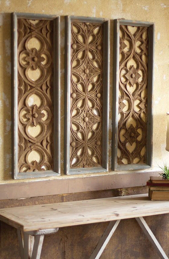 Cochin Wall Plaques - Set Of 3 - Est Of 3, Brown