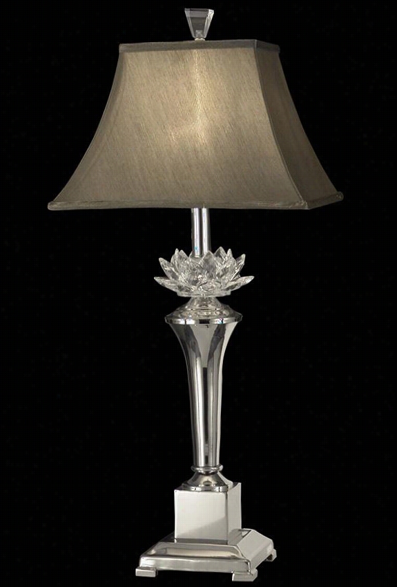 Crystal Larg Etable Lamp - 29hx13wx13d, Beige Shade