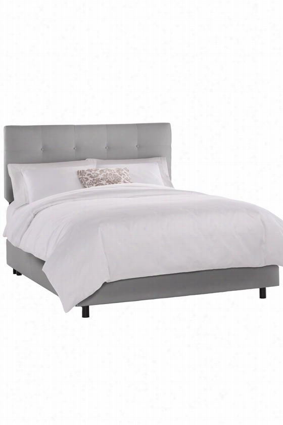 Custom Hadley Upholstered Bed - King, Shantung Ssilver