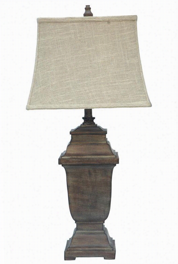 Donnel Tablelamp - 33.5h X 15""square Tapered Shade, Distressed Wiod