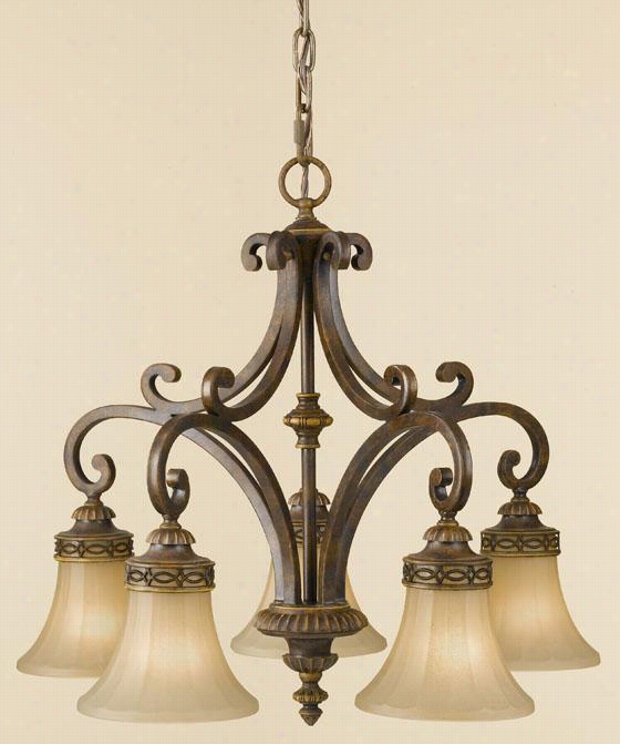 Drawing Room Chandelier - 21.25"&quoth; X 25""w, Brown Wood