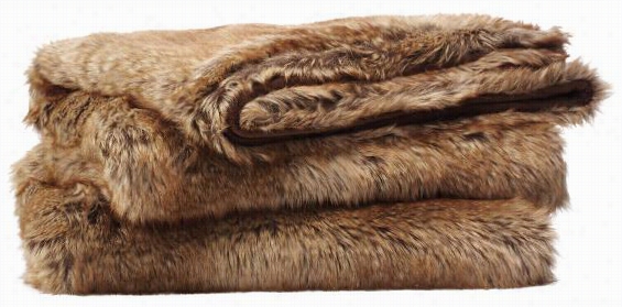 Faux-fur Throw Blanket - 50& Quot;"hx60""w, Artic Brown