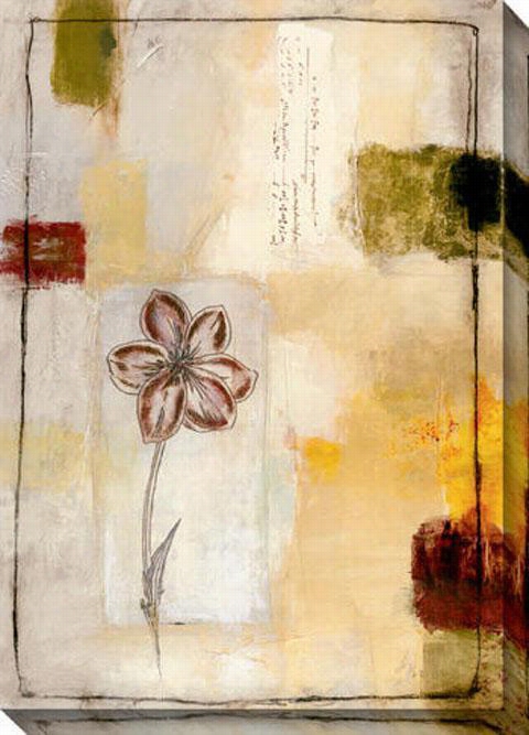 Flora I Canvas Wall Art - I, Ivory