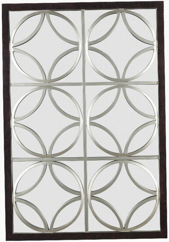 Gable Wall Mirror - 39"";hx26""w, Brown Wood