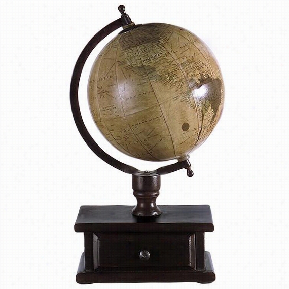 Globe Withs Torage Drawer - 16.5&qu0t;"hx9"& Quot;wx6.5""d, Brown