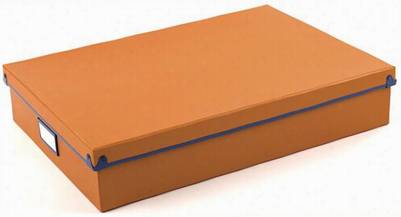 Hadley Document Box - 3.5""hx12.75&quo T;"wx 18""d, Mango/sapphire