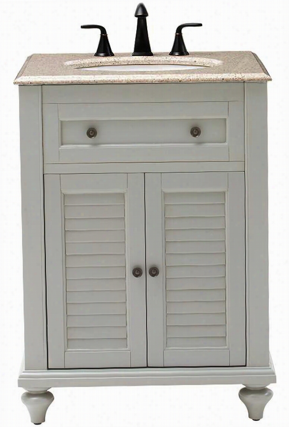 Hamilton 25""w Shutter Bathroom Vanity - 35""hx25""wx2 2""d, Gray