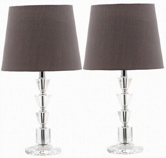 Harlow Crystal Accent Lamps - Set Of 2 - Set Of 2, Beige