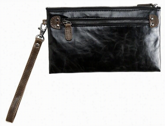 Harpeer Zip Wristlet - 5""hx1""wx9""d, Black