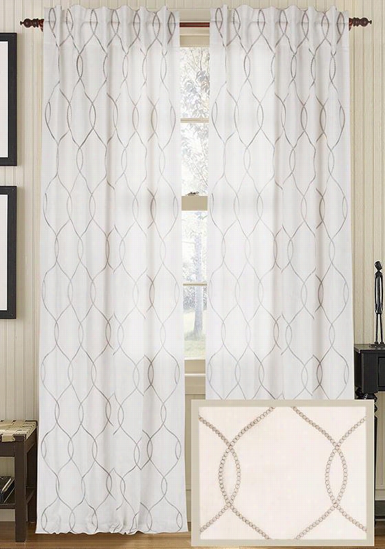 Hayley Curtain Panel - 108""hx50""w, Ivory