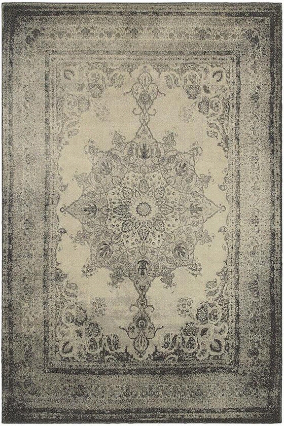 Insignia Area Rug - 5'3q&uot;"x7'6"", Ivory