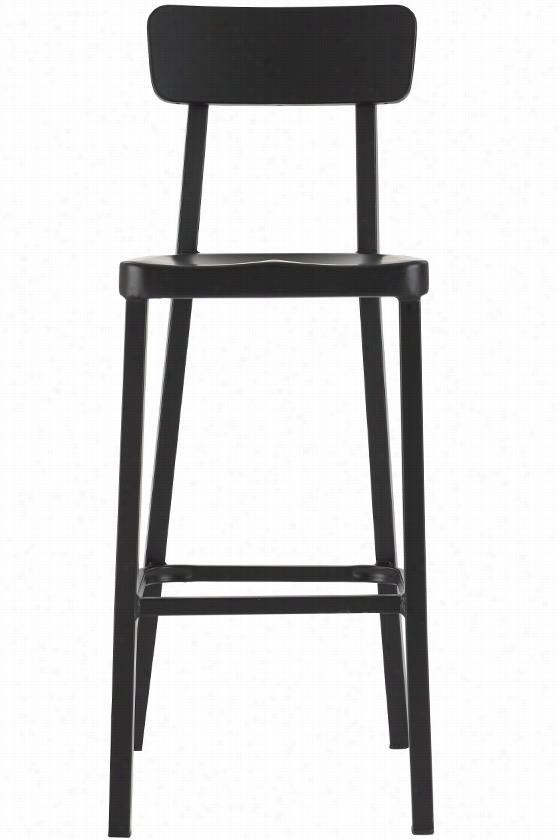 Jacob Stackable Aluminum Bar Stool - 43""hx17""w, Black