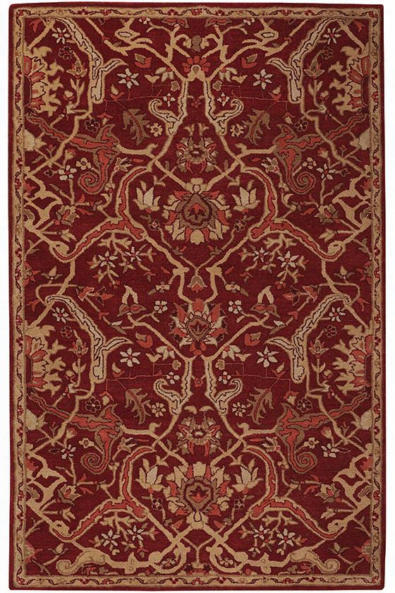 Jacque  Area Rug - 3'6""x5'6"", Crimson Red