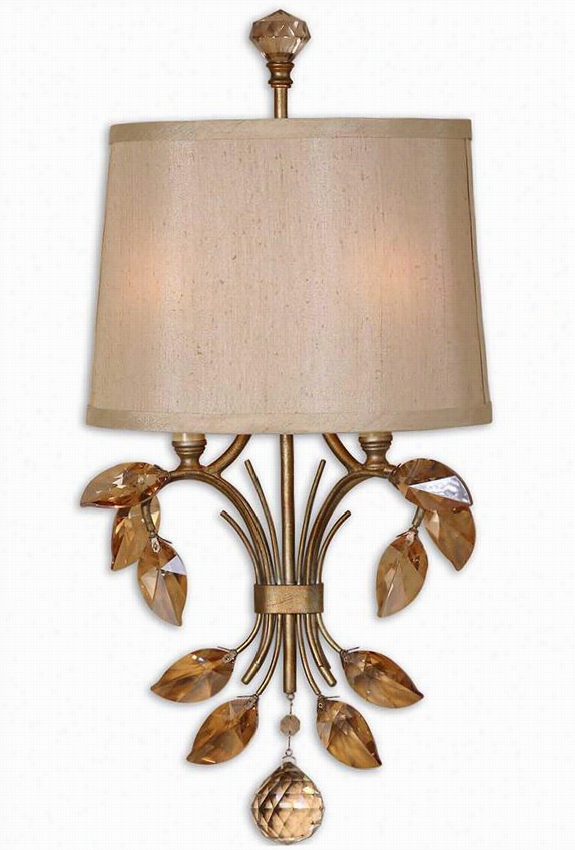 Julieta 2-light Wall Sconce - 21.5""hx12.52""wx, Burnished Gold