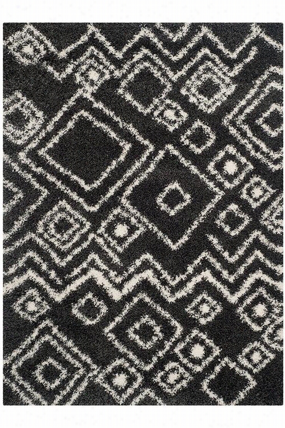 Koko Shat Raea Rug  -4'x6', Charcoal Gray