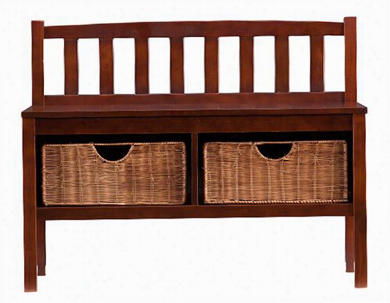 Lakewood Bench With Storage Baskets - 28.5";"hx26&quto;"w,  Coffee Brown